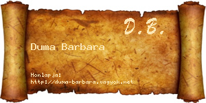 Duma Barbara névjegykártya