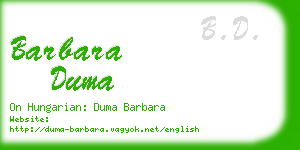 barbara duma business card